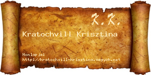 Kratochvill Krisztina névjegykártya
